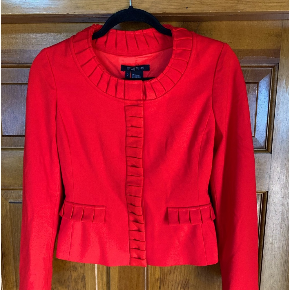 Etcetera Impulses - Snap Front Short Jacket. Red … - image 2